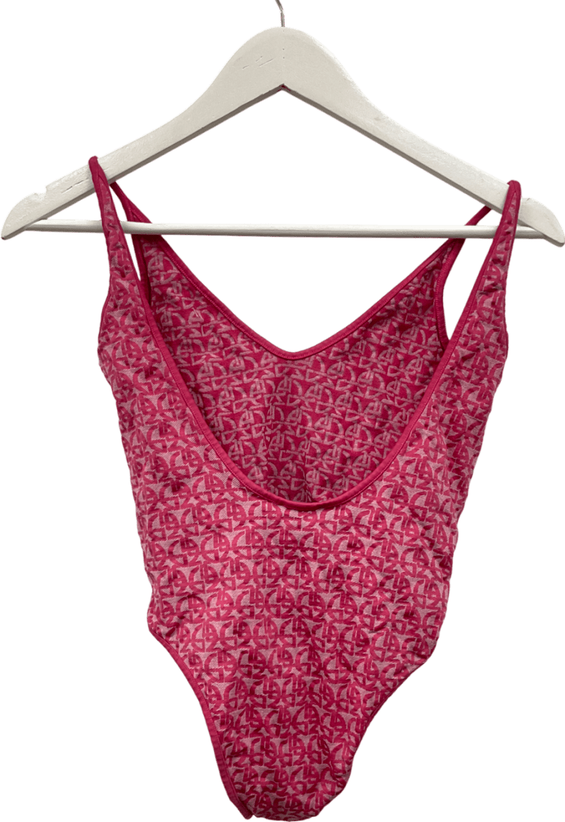 Giorgio Armani Pink Monogram Jacquard Bodysuit UK XS - Reliked