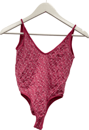 Giorgio Armani Pink Monogram Jacquard Bodysuit UK XS