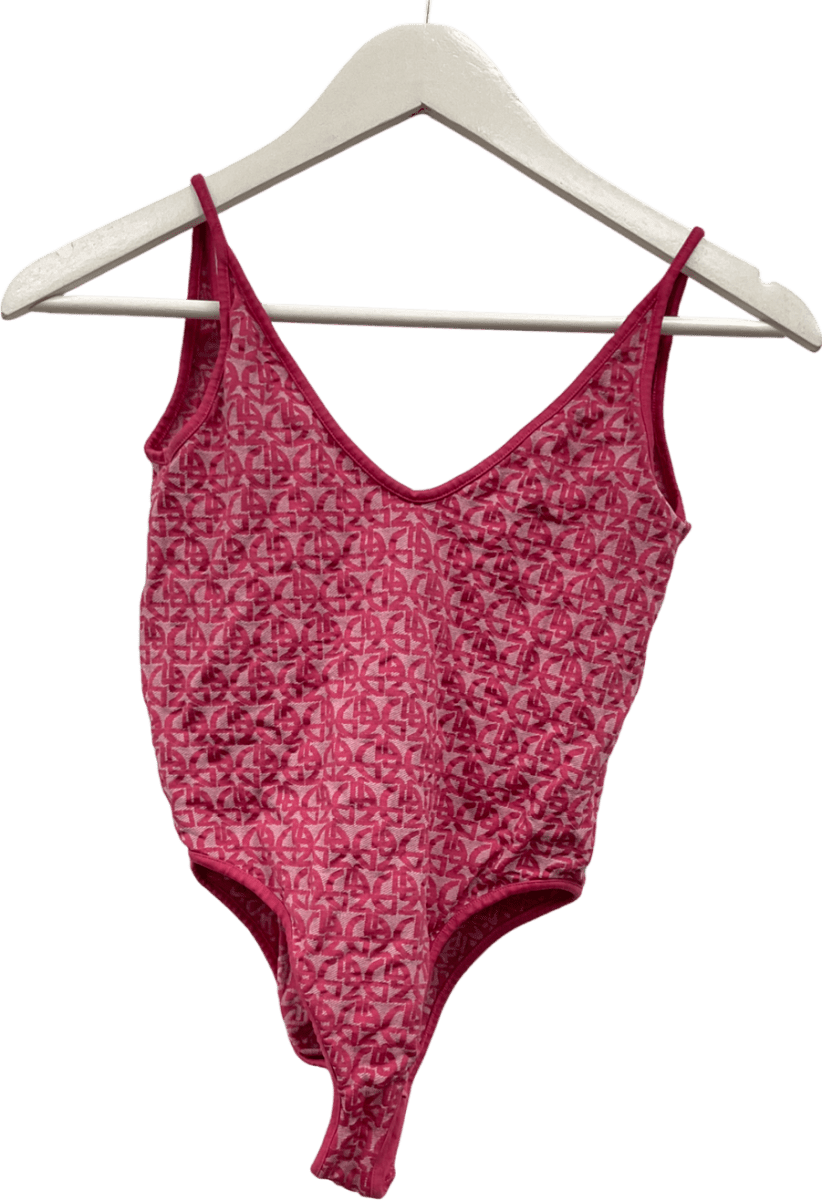 Giorgio Armani Pink Monogram Jacquard Bodysuit UK XS - Reliked