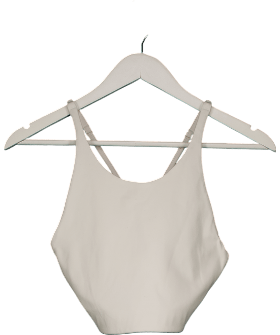 Girlfriend Collective Cream Cross Back Sports Bra UK M - Reliked