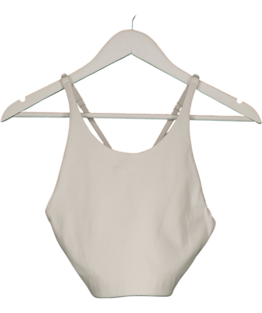 Girlfriend Collective Cream Cross Back Sports Bra UK M - Reliked
