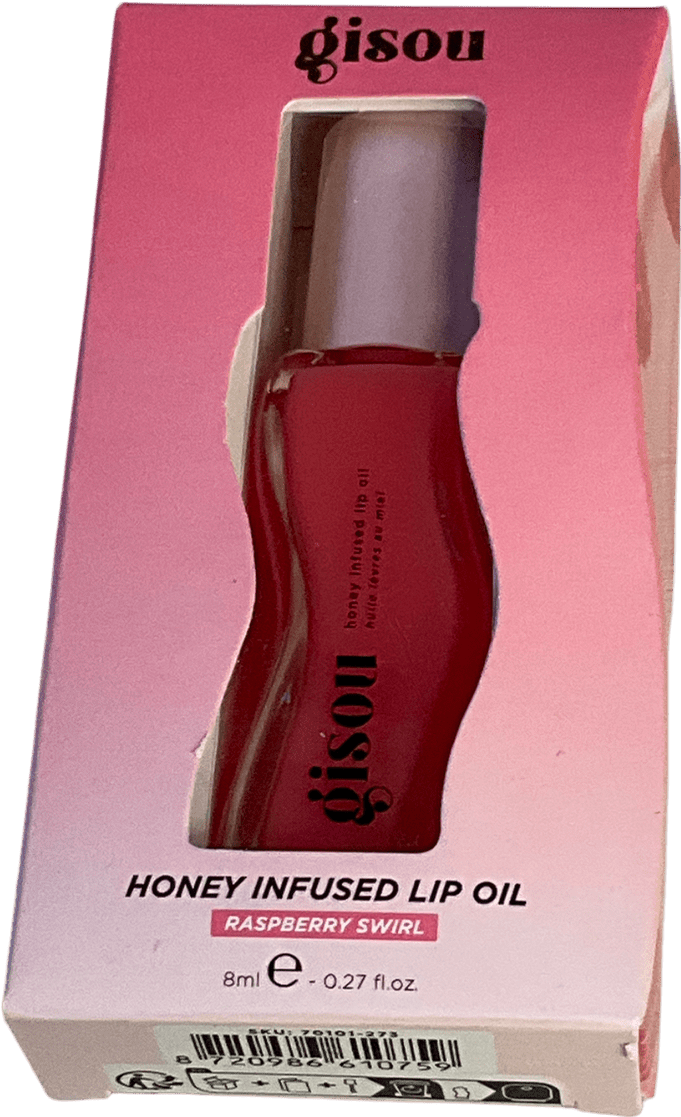 GISOU Honey Infused Lip Oil Raspberry Swirl 8ml - Reliked