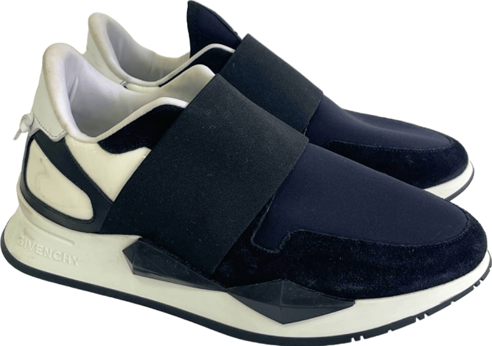 Givenchy Black & White Neoprene and Suede Runner Elastic Sneakers EU 36 UK 3 - Reliked