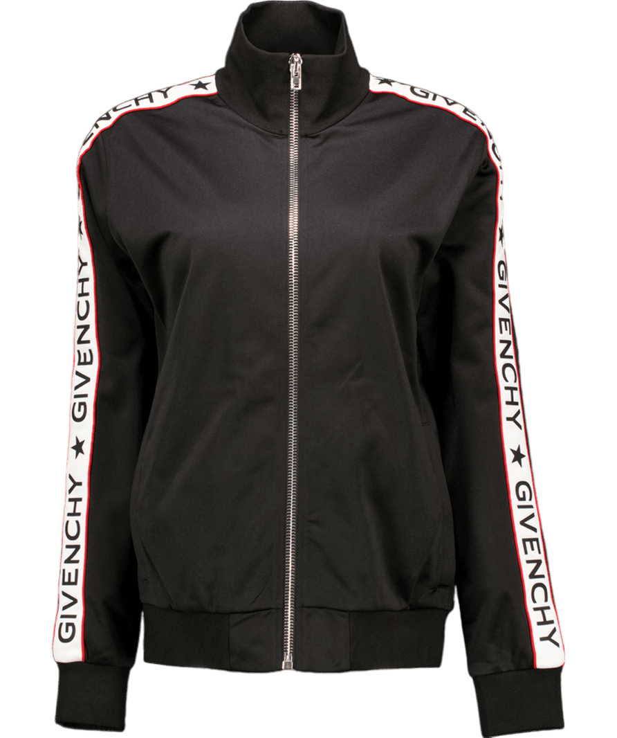 GIvenchy Tape Logo Track Jacket Black UK S - Reliked