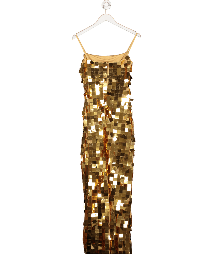 Glambils Metallic Gold Sleeveless Dress UK 6 - Reliked