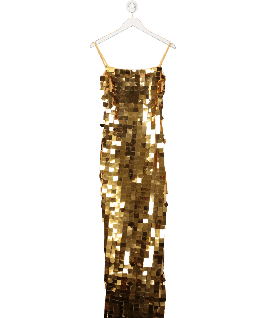 Glambils Metallic Gold Sleeveless Dress UK 6 - Reliked