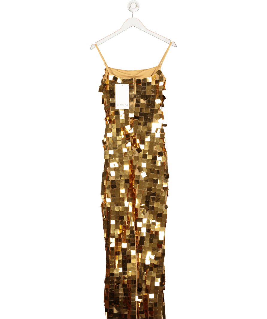 Glambils Metallic Gold Sleeveless Dress UK 6 - Reliked
