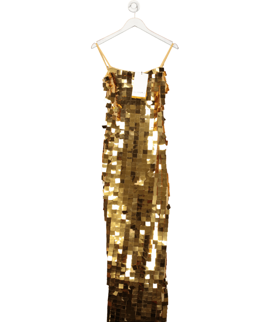 Glambils Metallic Gold Sleeveless Dress UK 6 - Reliked