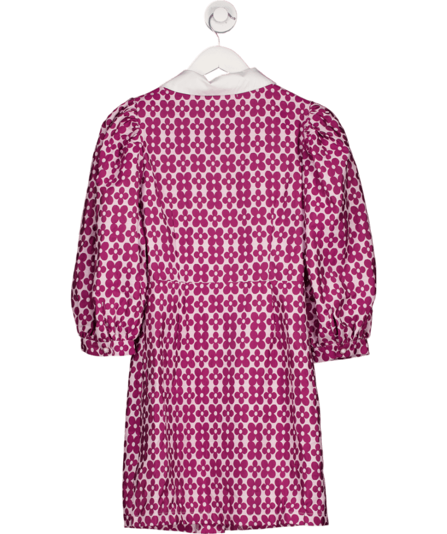 Glamorous Purple Magenta Flower Brocade Dress UK 8 - Reliked