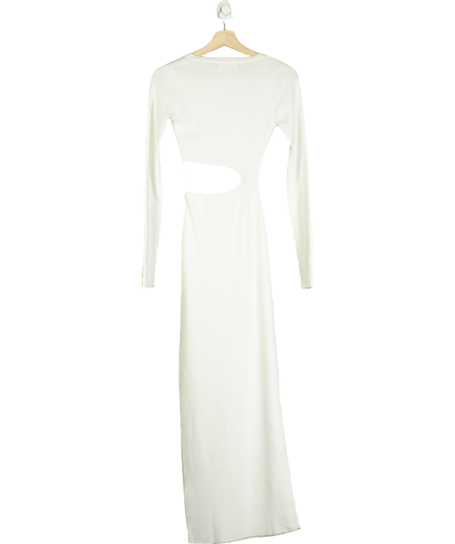 Glassons White Cut Out long sleeve maxi dress UK S - Reliked