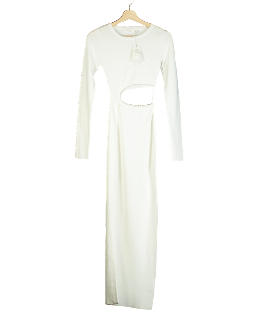 Glassons White Cut Out long sleeve maxi dress UK S - Reliked