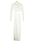 Glassons White Cut Out long sleeve maxi dress UK S - Reliked