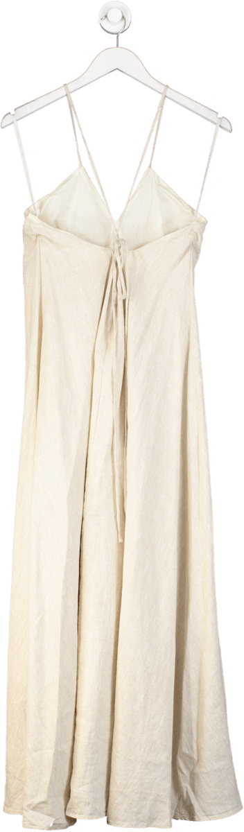 Goelia Beige Backless Strap Maxi Dress UK M - Reliked