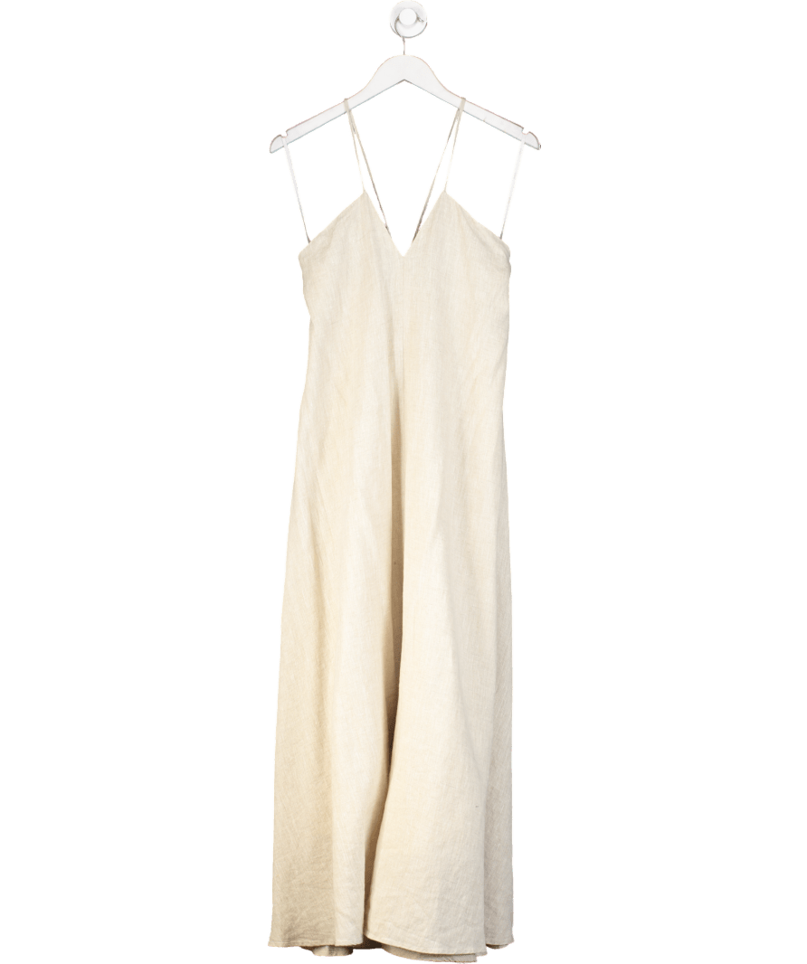 Goelia Beige Backless Strap Maxi Dress UK M - Reliked