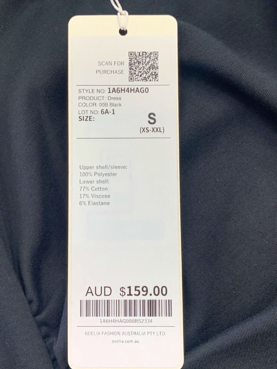 Goelia Black and Ivory Puff Sleeve Dress UK S - Reliked