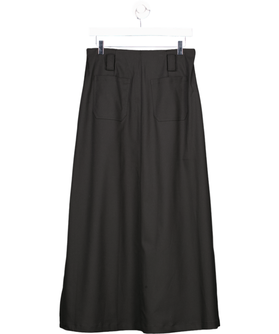 GOELIA Black Pleated Detail Midi Skirt UK 10 - Reliked