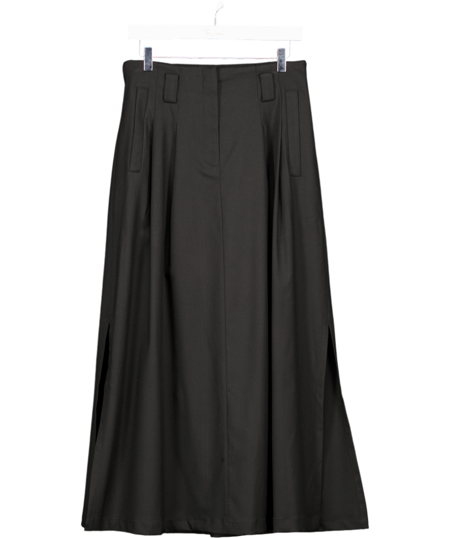 GOELIA Black Pleated Detail Midi Skirt UK 10 - Reliked