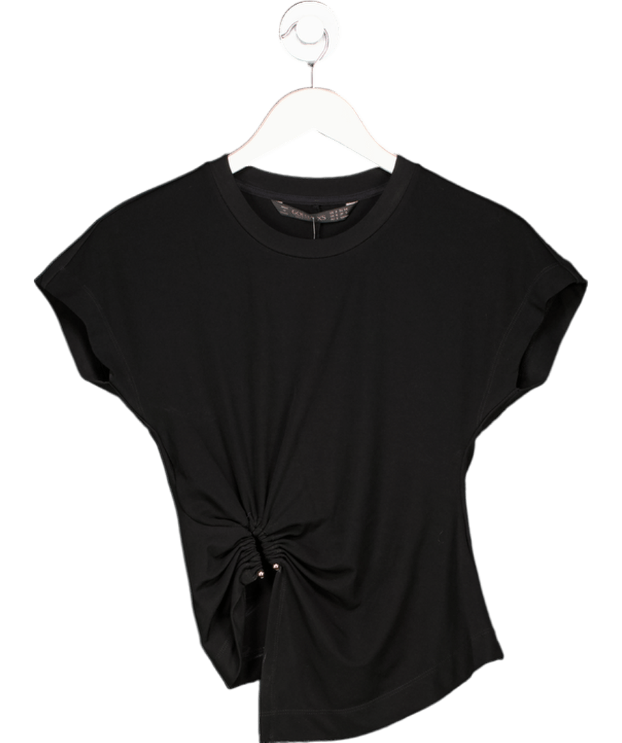 GOELIA Black Ruched Side Ring Detail Top UK 6 - Reliked
