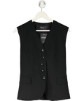 Goelia Black Stretch V - neck Waistcoat Top UK S - Reliked