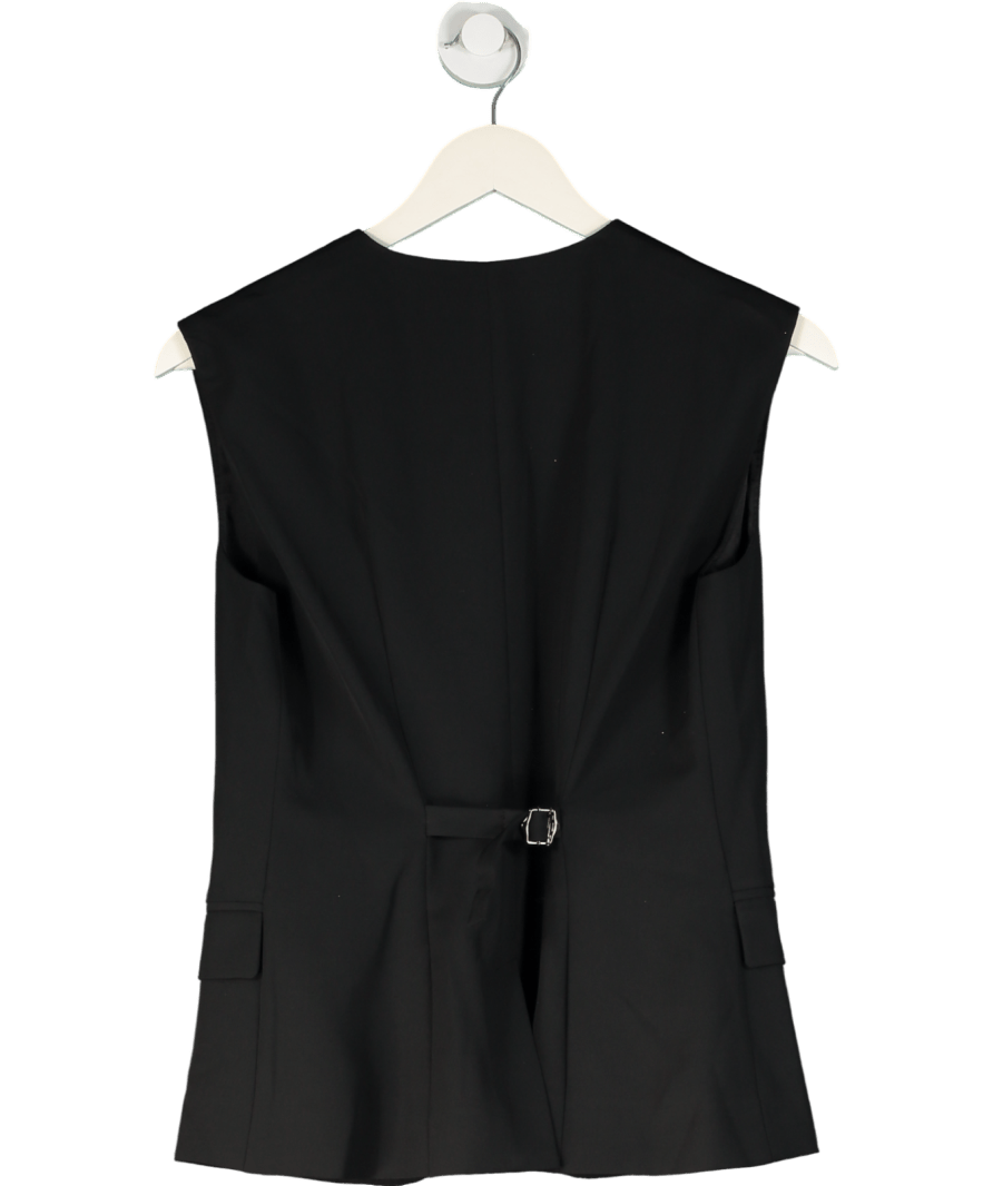 Goelia Black Stretch V - neck Waistcoat Top UK S - Reliked