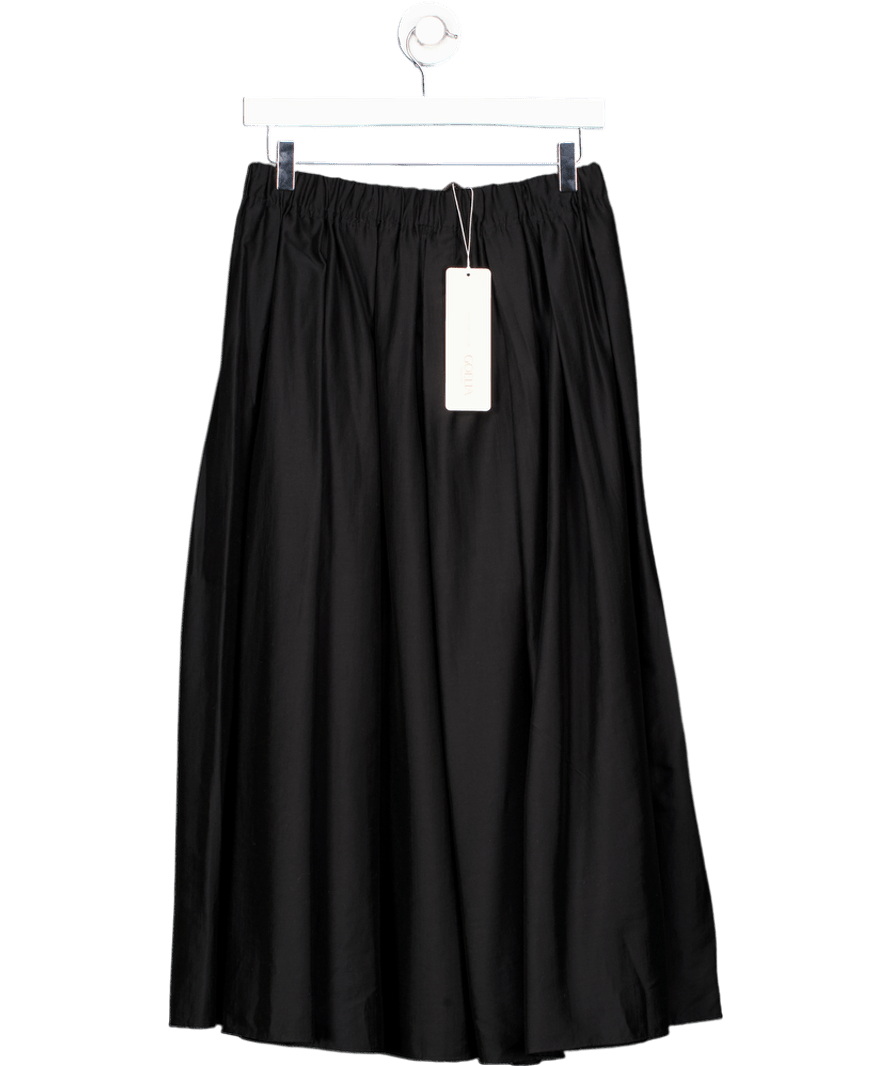 GOELIA Black Tencel Blend A - line Midi Skirt UK 10 - Reliked
