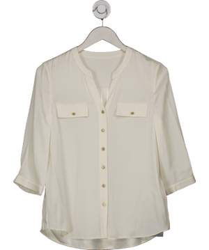 Goelia Cream Stretch Silk Blend Blouse UK 6
