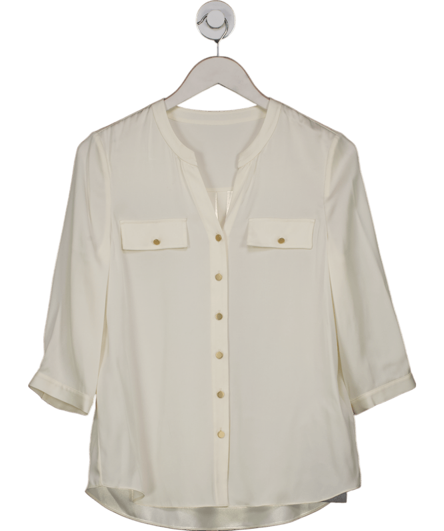 Goelia Cream Stretch Silk Blend Blouse UK 6 - Reliked
