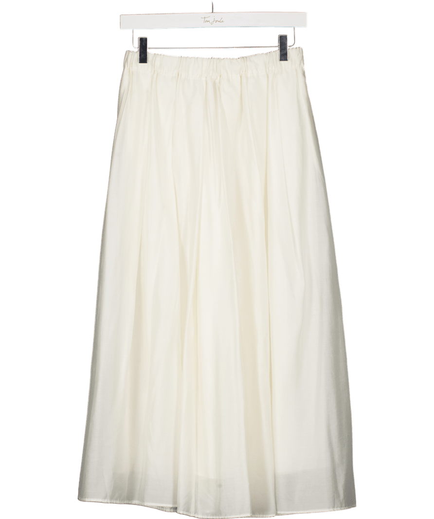 GOELIA Cream Tencel Blend Pleated Midi Skirt UK 10 - Reliked