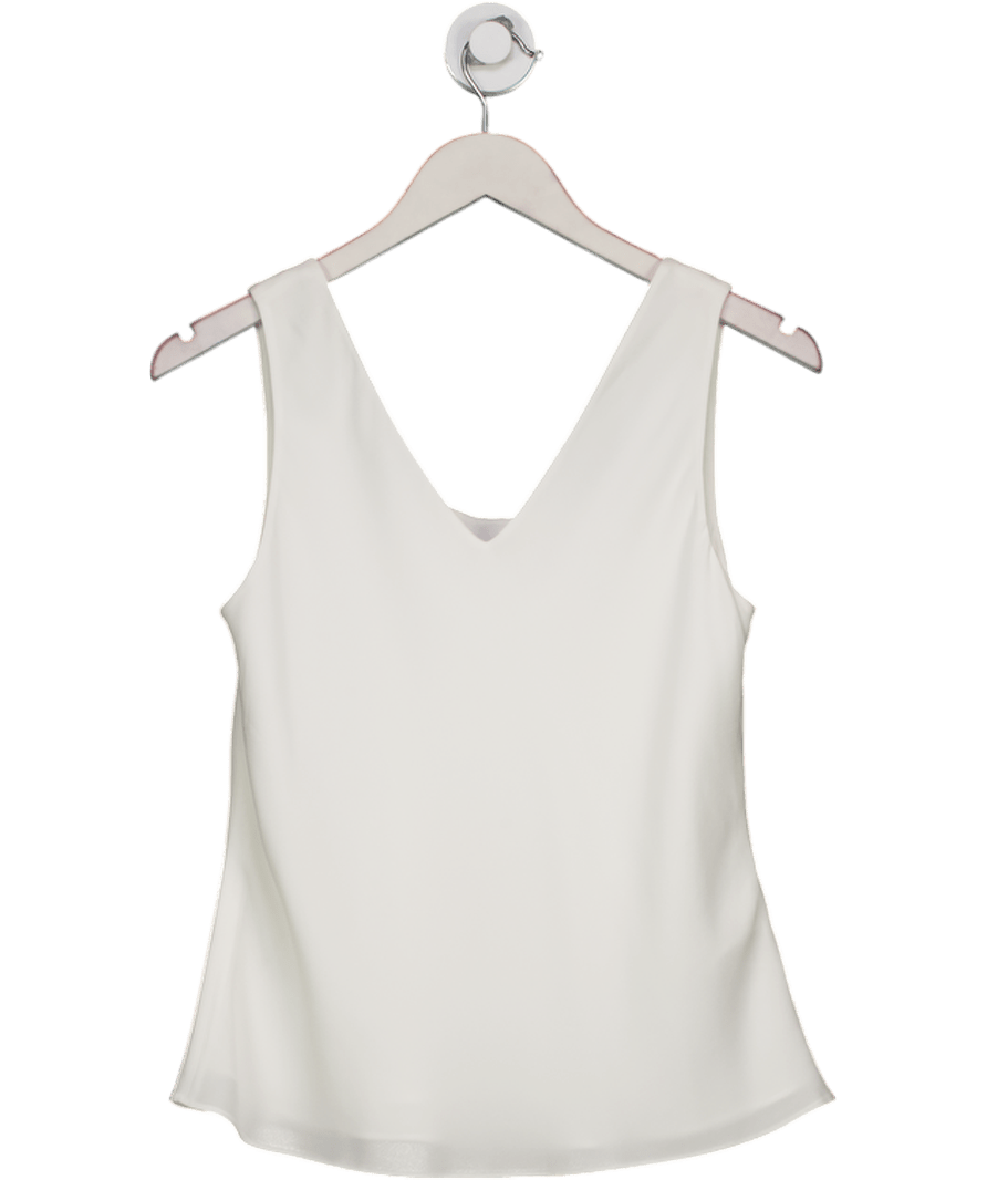 GOELIA Ivory White Double Layer Crepe Cami Top UK S - Reliked