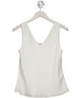 GOELIA Ivory White Double Layer Crepe Cami Top UK S - Reliked