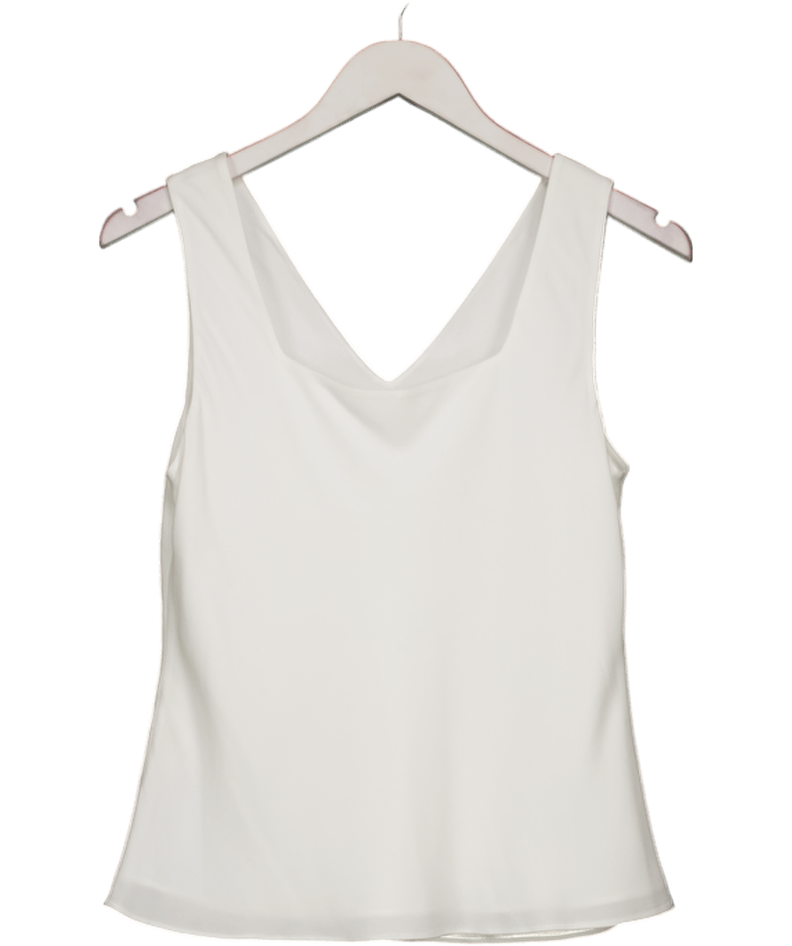 GOELIA Ivory White Double Layer Crepe Cami Top UK S - Reliked