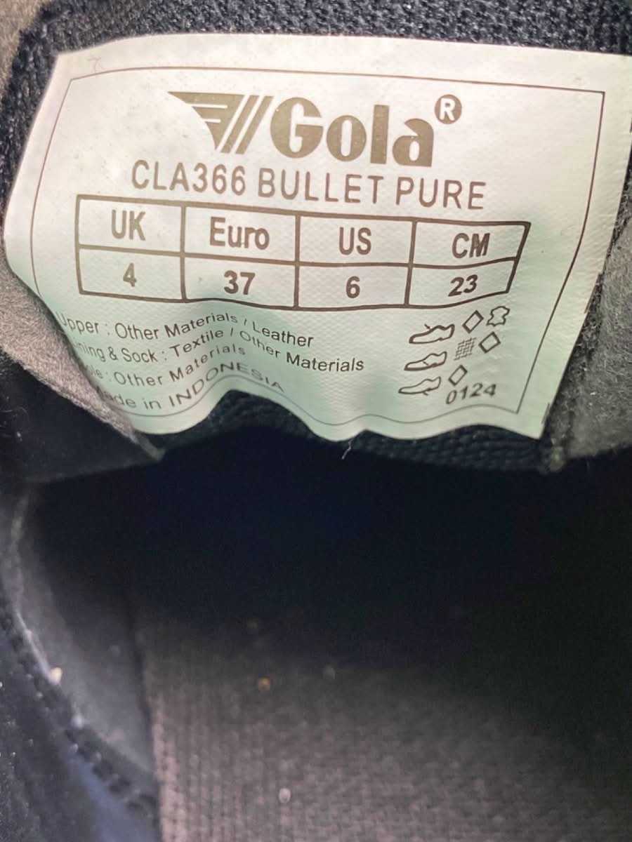 Gola Black/Pink/White CLA366 Bullet Pure Trainers UK 4 - Reliked