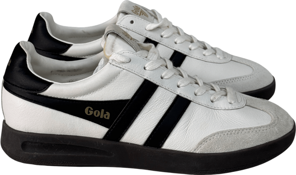 GOLA White / Black Cyclone Leather Lace Up Trainers UK 5 EU 38 👠 - Reliked
