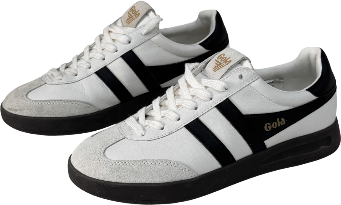 GOLA White / Black Cyclone Leather Lace Up Trainers UK 5 EU 38 👠 - Reliked