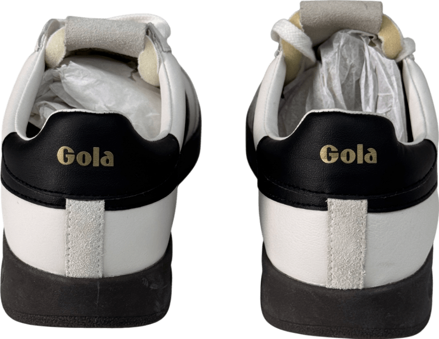 GOLA White / Black Cyclone Leather Lace Up Trainers UK 5 EU 38 👠 - Reliked