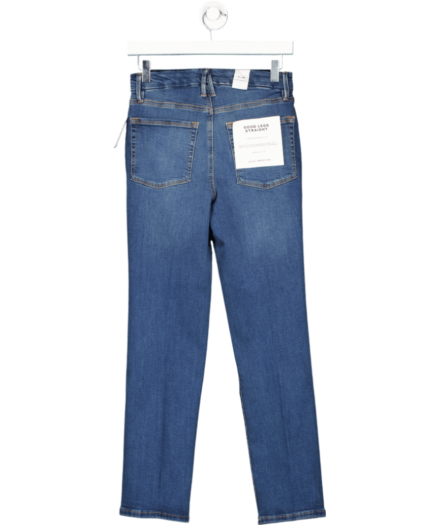 Good American Blue Mid Bluegood Legs Straight Jeans W28 - Reliked