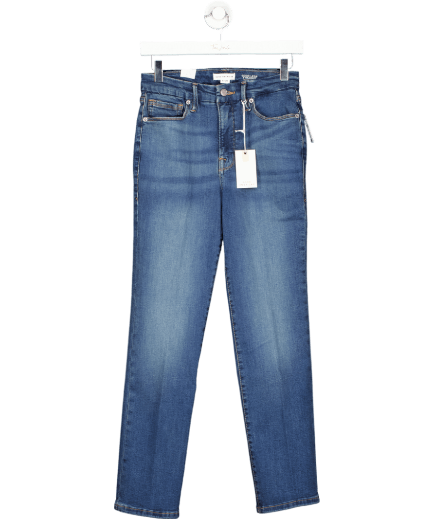 Good American Blue Mid Bluegood Legs Straight Jeans W28 - Reliked