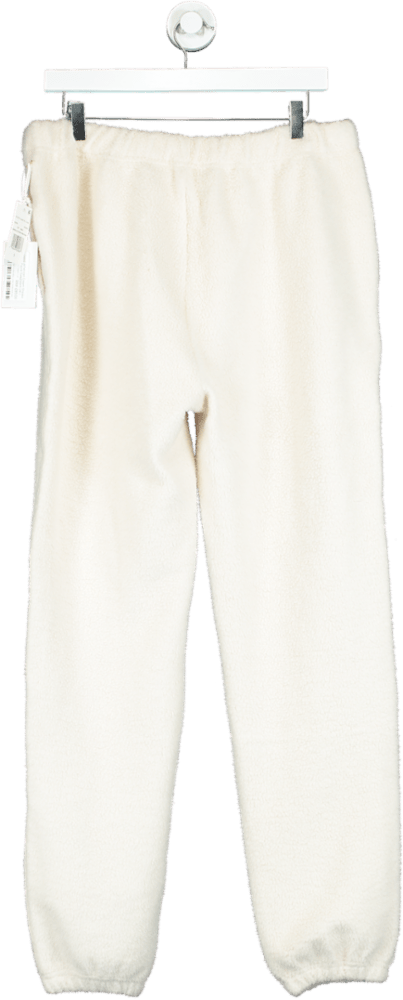 Good American Cream Sherpa Boyfriend Sweatpant UK L - Reliked