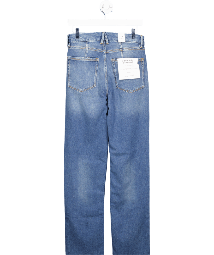 Good American Mid Blue Good Icon Straight - leg Stretch - woven Jeans W28 - Reliked