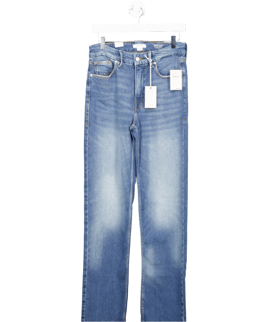 Good American Mid Blue Good Icon Straight - leg Stretch - woven Jeans W28 - Reliked