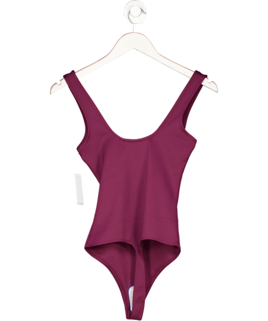 Good American Purple Burgundy Scuba Stretch - woven Bodysuit UK S - Reliked