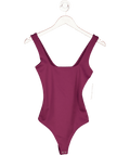 Good American Purple Burgundy Scuba Stretch - woven Bodysuit UK S - Reliked
