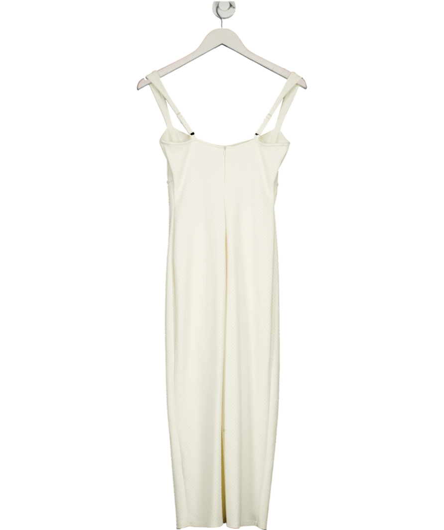 Good American Scuba Crystal Sweetheart Midi Dress In Cloud White UK S - Reliked