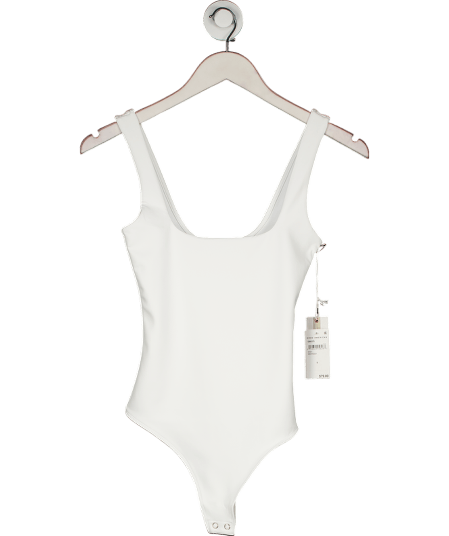 Good American White Scuba Square - neck Stretch - woven Body UK S - Reliked