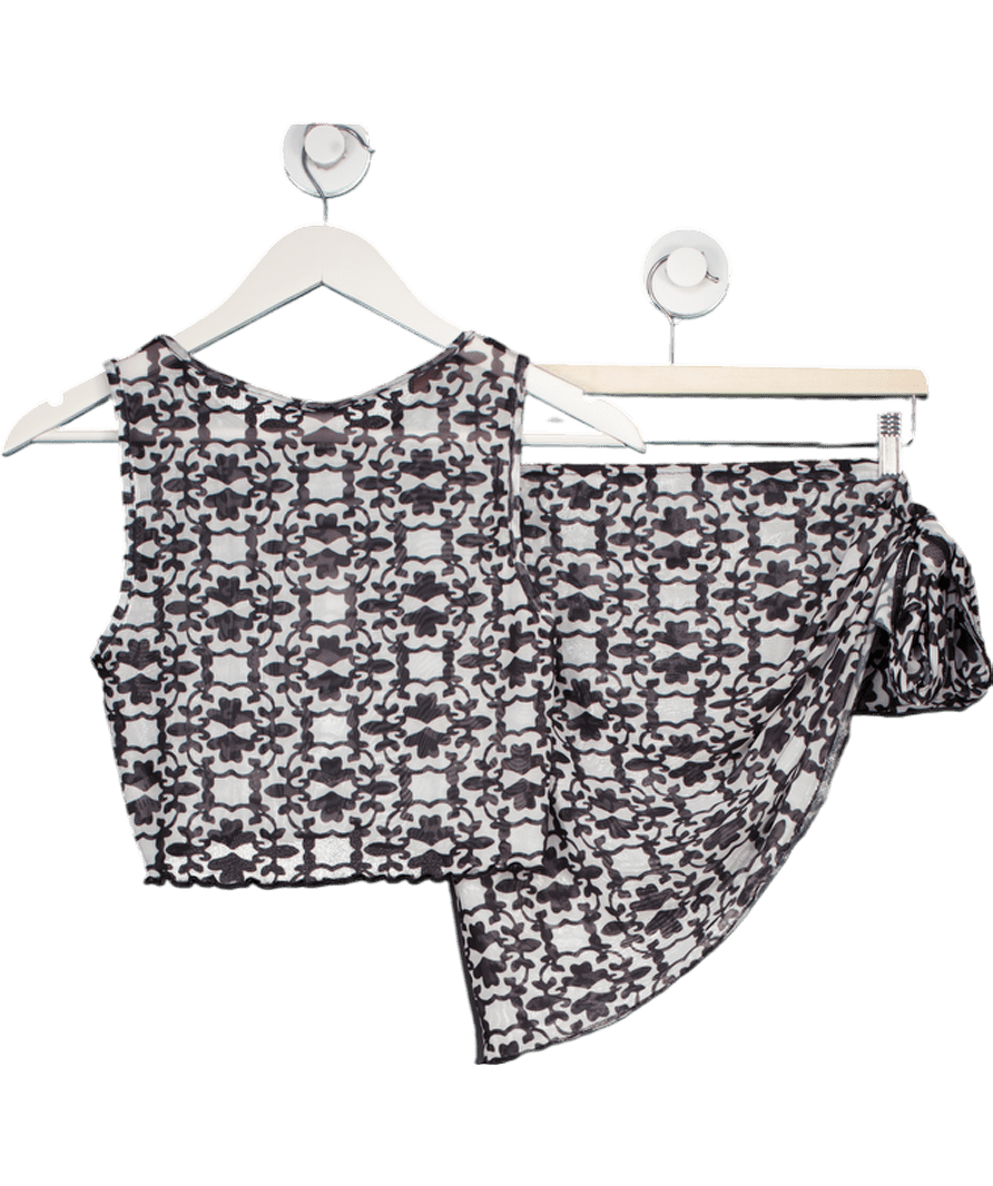 Grace Jacobs Black 2 - piece Salty Mesh Skirt And Top Set UK S - Reliked