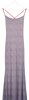 GRACE JACOBS Blue Snake Print Mesh Maxi Dress UK XS - Reliked