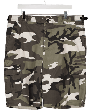Green Camo Print Shorts UK XL