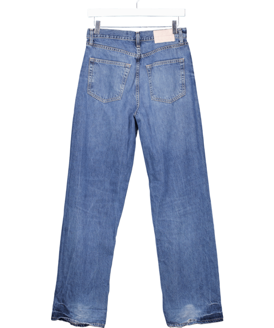 grlfrnd Blue Low Rise Straight Jeans W25 - Reliked