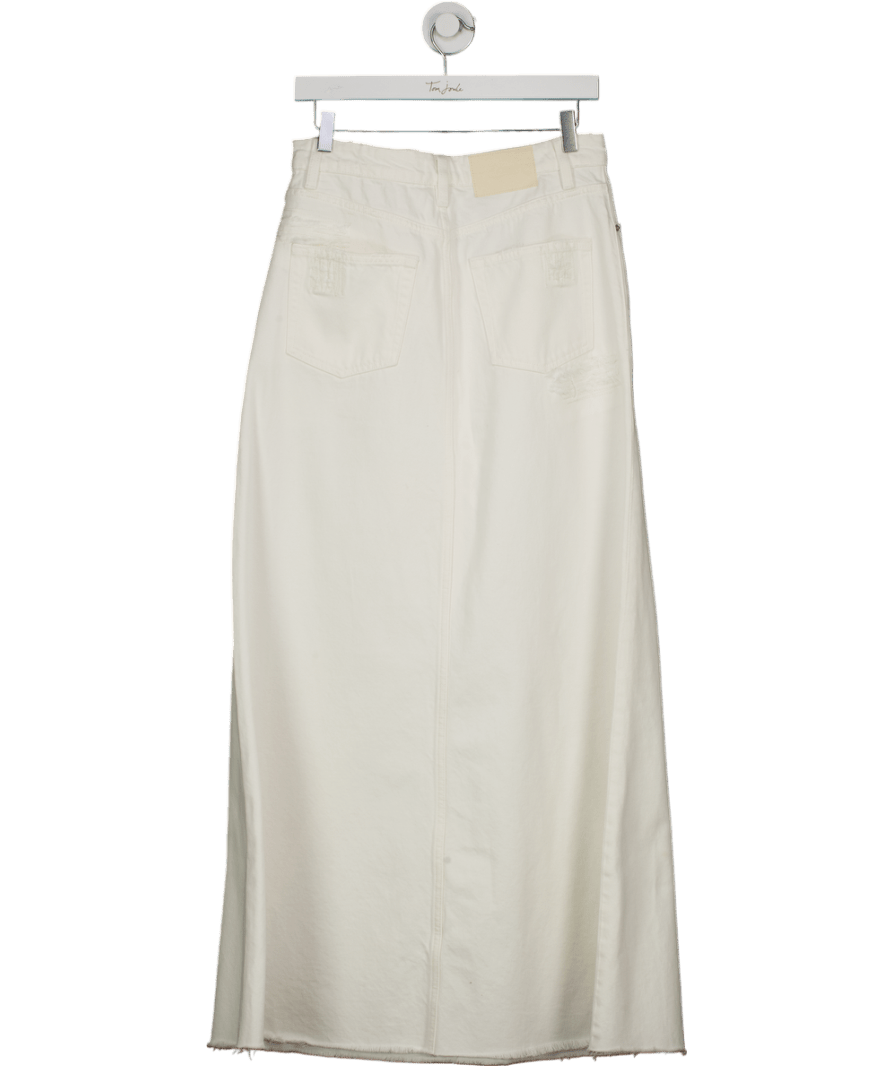 grlfrnd White The Fiona Godet Maxi Skirt W27 - Reliked