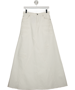 grlfrnd White The Fiona Godet Maxi Skirt W27